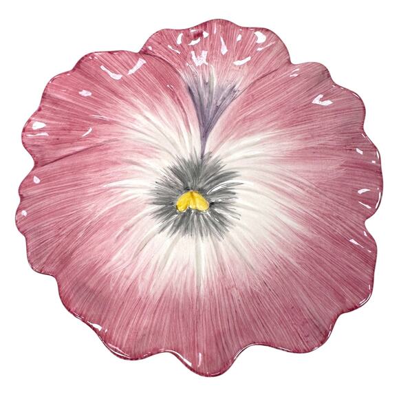 Vintage Fitz & Floyd April Flowers Pansy Salad Plates 7" Ceramic Lot of 4 Floral - Picture 6 of 9